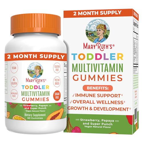 MaryRuth's Vitamin Gummy | Sugar Free | 2 Month Supply | Kid and Toddlers Age 2+ Daily Multivitamin | Vitamin C | D3 | Zinc | Only 1 Gummy Per Day | 60 Ct (60 Day Supply)