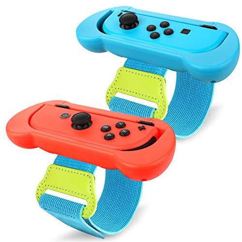 2 Pack Switch Wrist Bands, Adjustable Elastic Strap Compatible with Nintendo Switch Joycon Controller Game Just Dance 20223/2022/2021/2020, Two Sizes Fit for 6.3-7.5 inches and 4.72-7.5 inches Wrist