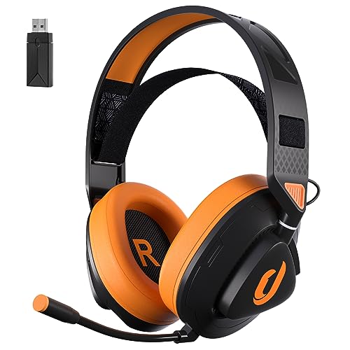 Jeecoo G90 Wireless Gaming Headset - Lightweight Comfort with Suspension Headband, Superb Sound Detachable Mic, Bluetooth Gaming Headphones - for PC PS4 PS5 Switch
