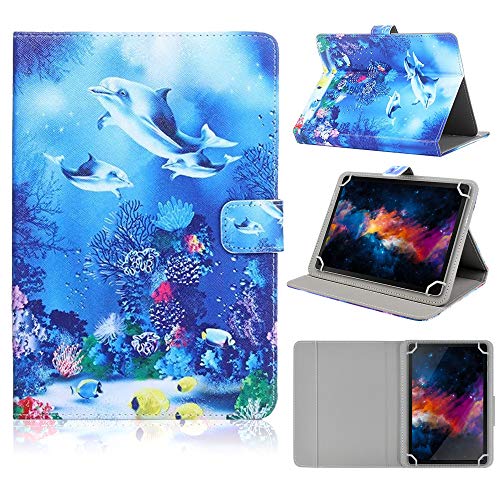 DETUOSI Universal 8.0 inch Tablet Case, 8 inch Tablet Cover, Travel Portable Protective Folio PU Leather Stand Shell Case【with 4 Fixed Rings】for All Kinds of 8.0-8.4 inch Android/iOS/Windows Tablet #4