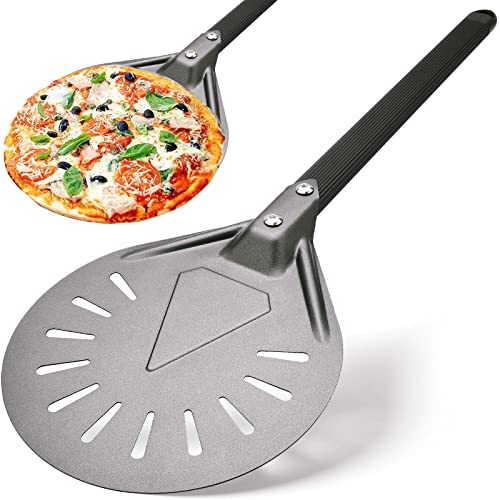 RTT Turning Pizza Peel with 8' Aluminum Round Pizza Paddle,23.6' Overall,Outdoor Pizza Oven Accessories