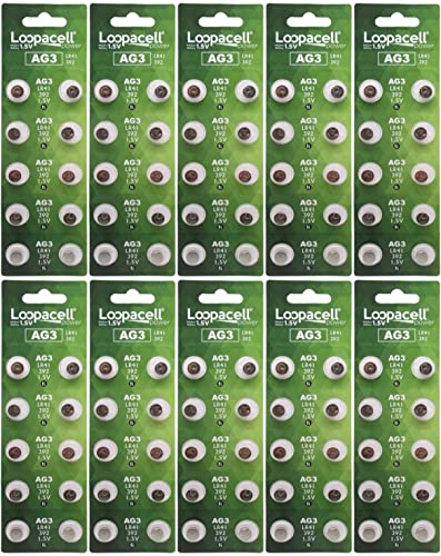 LOOPACELL 100 Pack AG3 LR41 392 SR41SW 384 192 V384 V392 D384 D392 280-13 Alkaline Button Cell Battery