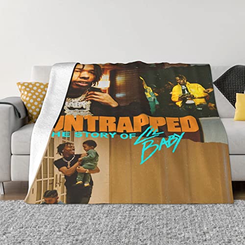 Lil Music and Baby Flannel Blanket Ultra Soft Micro Fleece Throw Blankets Merchandise Warm Lightweight Bedding for Sofa Couch Chair All Season 50'x40'