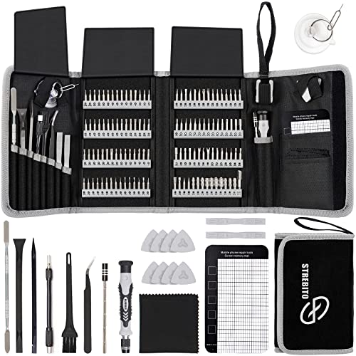 STREBITO Precision Screwdriver Set 142-Piece Computer Tool Kit Magnetic Screwdriver Set Laptop Screwdriver Kit Electronic Repair Kit Tech Toolkit for PC, Phone, Macbook, Nintendo, PS4, Xbox Controller