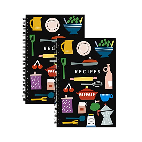 BPFY 2 Pack 5.5' x 8.5' Recipe Book to Write in Your Own Recipes, Blank Recipe Notebook, Spiral Cookbook Recipe Journal Notebook Include 120 Recipes Page