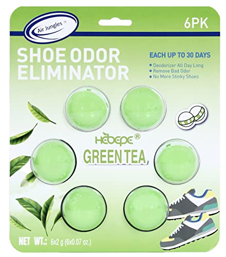 Air Jungles Odor Deodorizer Balls for Shoes, Gym Bags, Drawers, and Locker, Green Tea, Natural Tea polyphenols and Essential Oil Long Lasting Odor Eliminator Air Freshener Twist Ball