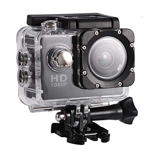 Action Camera 12MP Waterproof 30m Outdoor Sports Video DV Camera 1080P Full HD LCD Mini Camcorder with 900mAh Rechargeable Batteries and Mounting Accessories Kits(Black,)
