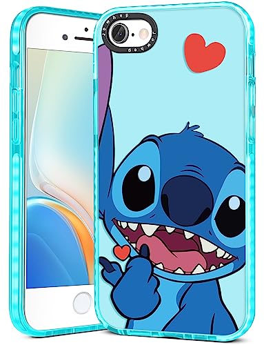 Jowhep for iPhone 5/5S/SE 2016 Case Cute Cartoon Character Girly for Girls Kids Boys Teens Phone Cases Cover Fun Funny Unique Kawaii Cool Soft TPU Case for Apple 5/5S/SE 2016 4.0 Inches Red Stitc
