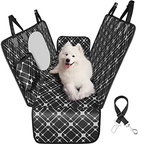 Hopidogie Dog Car Seat Cover for Back Seat, Multifunctional Dog Seat Cover for SUV, Car Pet Seat Cover, 100% Scratchproof&Waterproof Dog Hammock for Car, Car Seat Protector for Dogs with Mesh Window