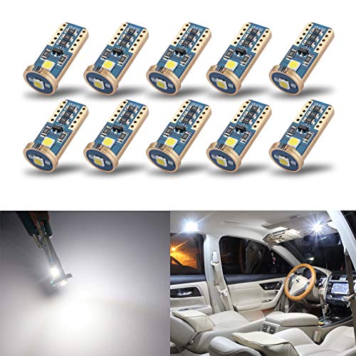 iBrightstar Newest Extremely Bright Wedge T10 168 194 LED Bulbs for Car Interior Dome Map Door Courtesy License Plate Lights, Xenon White