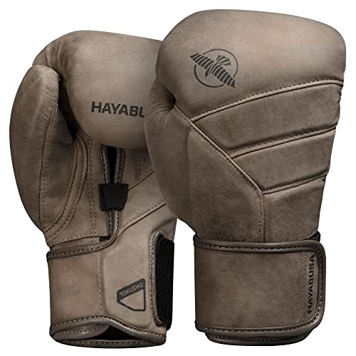 Hayabusa T3 LX Leather Boxing Gloves Men and Women for Training Sparring Heavy Bag and Mitt Work - Brown, 16 oz
