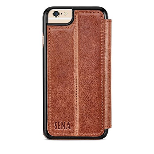 Sena Cases Genuine Leather WalletBook iPhone SE 3 (2022) / 2020/8 / 7 and 6/6S (Heritage Cognac)