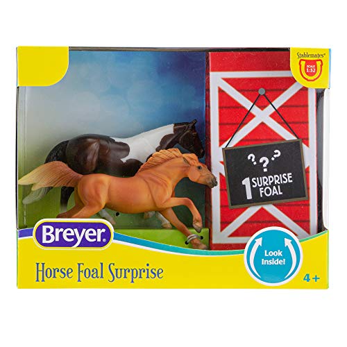Breyer Horses Stablemates Mystery Horse Foal Surprise | Open and Find The Surprise Foal | 3 Horse Set | Horse Toy | Horse Figurines | 3.75' x 2.5' | 1:32 Scale | Model #6222