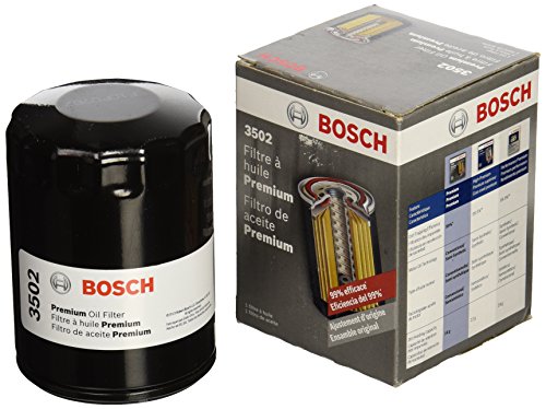 BOSCH 3502 Premium Oil Filter With FILTECH Filtration Technology - Compatible With Select Buick, Cadillac, Chevrolet, Dodge, Ford, GMC, Jeep, Lincoln, Mazda, Mercury, Mitsubishi, Ram, Saab