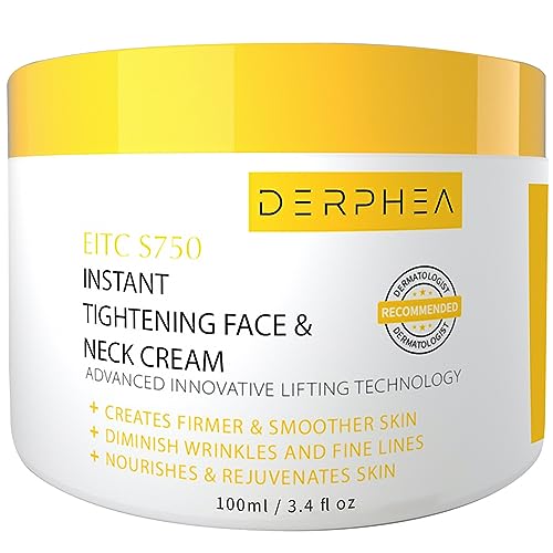 DERPHEA Neck Cream, Face Firming Cream, Face & Neck Cream, Advanced Skin Tightening Cream For Tightening Skin, Fine lines, Loose & Sagging Skin On Décolleté (3.4 Oz)