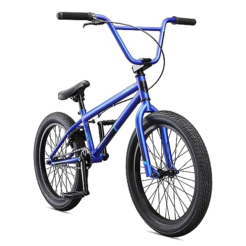 Mongoose Legion L20 Kids Freestyle BMX Bike, Intermediate Rider, Boys and Girls Bikes, 20-Inch Wheels, Hi-Ten Steel Frame, Micro Drive 25x9T BMX Gearing, Blue