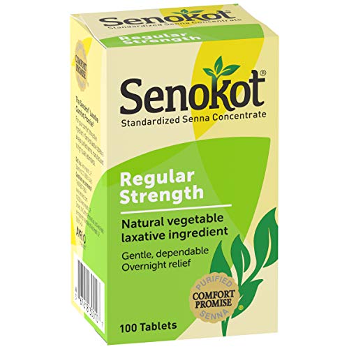 Senokot Regular Strength Natural Vegetable Laxative Ingredient,100 Count