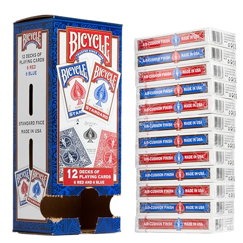 Bicycle Standard Playing Cards, Poker Size, 12 Pack