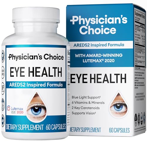 Areds 2 Eye Vitamins - Lutein, Zeaxanthin & Bilberry Extract - Supports Eye Strain, Dry Eyes, and Vision Health - 2 Award-Winning Clinically Proven Eye Vitamin Ingredients - Carotenoid Blend