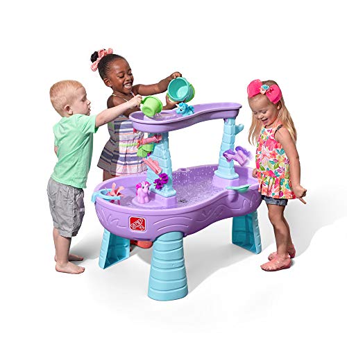 Step2 Rain Showers & Unicorns Kids Water Tables, Outdoor Toddler Activity Table, Ages 1.5+ Years Old, 12 Piece Water Toy Accessories, Blue & Purple