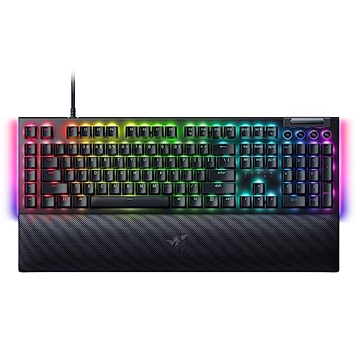 Razer BlackWidow V4 Mechanical Gaming Keyboard: Green Switches Tactile & Clicky - Chroma RGB - 6 Dedicated Macro Keys - Magnetic Wrist Rest - Doubleshot ABS Keycaps - Multi-Function Roller &Media Keys