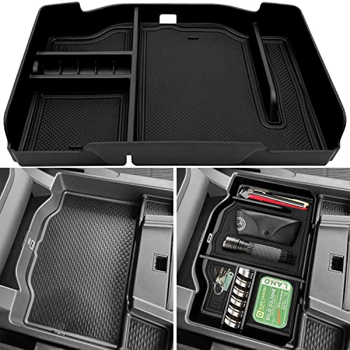 JOJOMARK Center Console Organizer fits for Dodge RAM 2024 2023 2022 2021 2020 2019 1500 2500 3500 Accessories Interior Storage Box Armrest Storage Tray (Black)