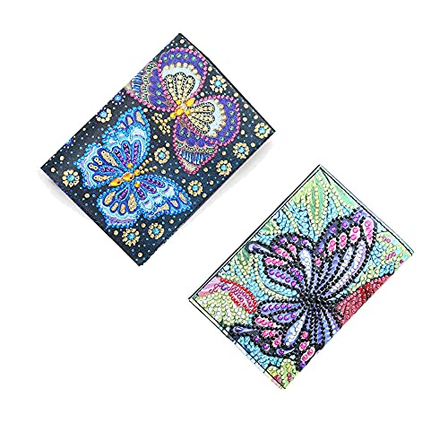 Yaatai 2 PCS 5D Diamond Painting Leather Passport Holder,Hot New Travel Passport Protective Cover for Boarding Pass, ID Card, Driver's License-20X14CM