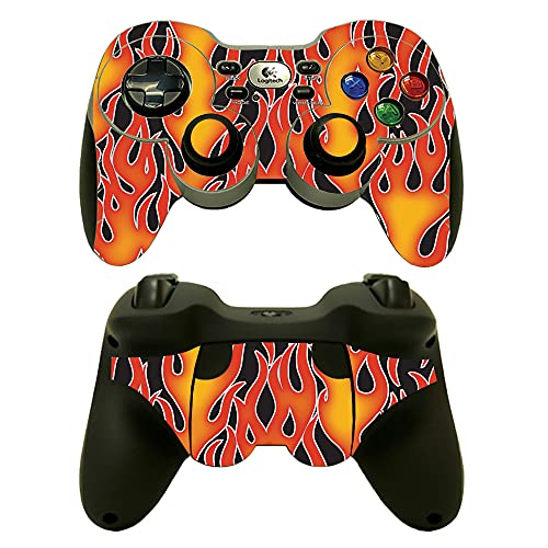 MightySkins Skin Compatible with Logitech Wireless Gamepad F710 - Hot Flames | Protective, Durable, and Unique Vinyl Decal wrap Cover | Easy to Apply, Remove, and Change Styles | Made in The USA
