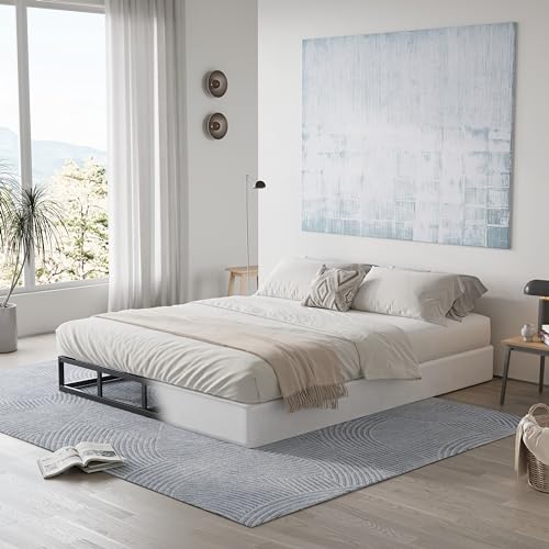 HUEIIS King Box Spring 5 Inch High Profile Strong Metal Frame Mattress Foundation, Quiet Noise-Free,Easy Assembly, 3000lbs Max Weight Capacity