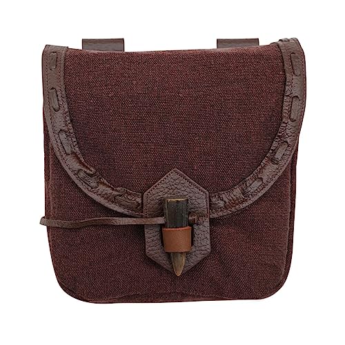 Mythrojan Belt Pouch Renaissance Costume Accessories LARP Waist Bag Cosplay Coin Purse - Brown