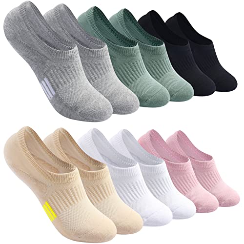 No Show Socks Womens Cushioned Low Cut Athletic Hidden Liner Socks for Sneakers Footies Ankle Sports Invisible Running Socks 6 Pairs Size 6-9
