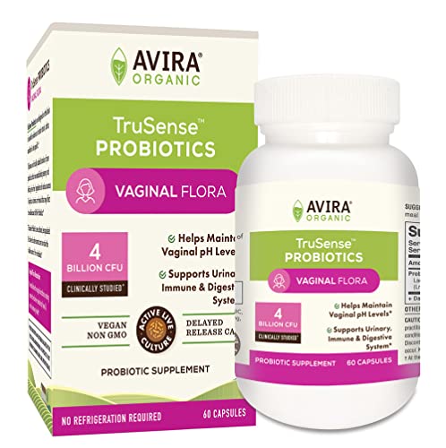 Avira Organic Trusense Probiotics Vaginal Flora Restoration – Clinically Studied Strains, Help Support Maintain Ph Levels, Urinary Immune & Digestive System, 60 Count Dr Capsules, Active Live Culture