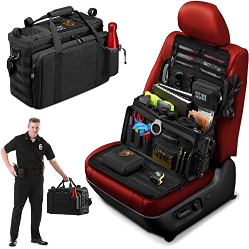 Tidify Patrol Bag Used By Law Enforcement Police Gear and Military Grade - Water Resistant Police Officer Duty Bag - Heavy Duty Car Front Seat Organizer with Multiple Storage Space