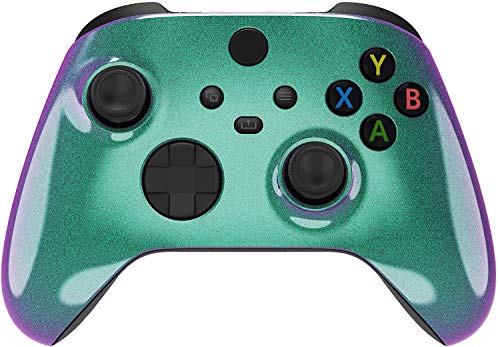 Custom Controllerzz Wireless Controller for Microsoft Xbox Series X/S & Xbox One - Custom Soft Touch Feel - Custom Xbox Series X/S Controller (X/S Green & Purple Chameleon)