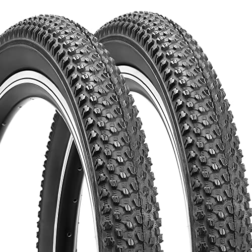 Hycline 2 Pack Bike Tire,20x2.125 Inch Folding Replacement Tire for MTB Mountain Bicycle-Black Pair (2 Tires)