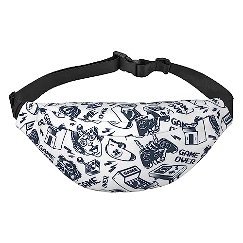 Retro Gaming Joystick Gamepad Gorilla Arcade Game Fanny Pack Sling Bag Adjustable Waist Bag Crossbody Sling Backpack For Men Women Travel Hiking Cycling Running