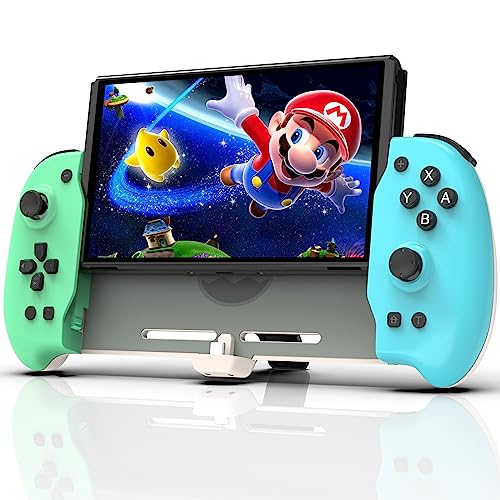 DOBE Switch Handheld Controller - Switch One-Piece Joypad Controller Compatible with Switch/Switch OLED, Ergonomic Pro Controller Grip with Adjustable TURBO, Mapping & Foldable Bracket