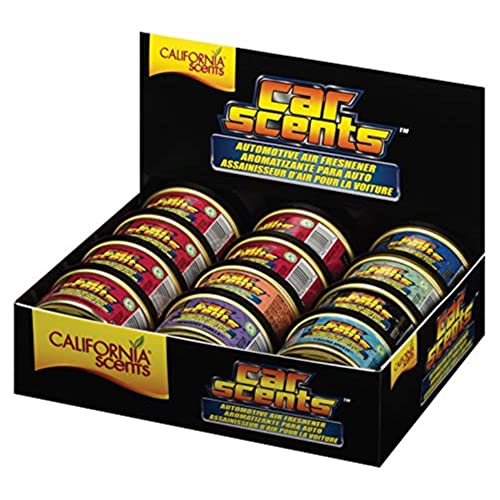 Can Air Freshener and Odor Neutralizer by California Scents, Set of 12 Spillproof Cans for Home and Car, Assorted Scents, 1.5 Oz Each (Packaging May Vary)
