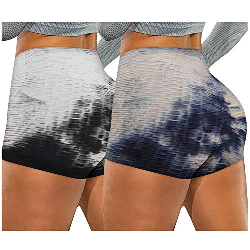 Bblulu Leggings for Women Butt Lift Tights with Pocket Scrunch Booty Lifting Workout Yoga Pants 2pcs Textured Yoga Shorts
