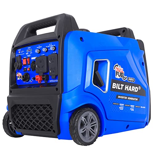 BILT HARD Generator 5500 Watt, Dual Fuel Quiet Inverter Generator with Electric Start, 120V NEMA 5-20R, NEMA TT-30R and 12V DC Output, 224cc Portable Outdoor Generators for Home Backup and RV Ready