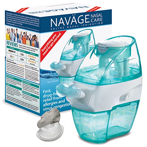 Navage Starter Bundle - Navage Nasal Irrigation System - Saline Nasal Rinse Kit with 1 Navage Nose Cleaner and 30 Salt Pods