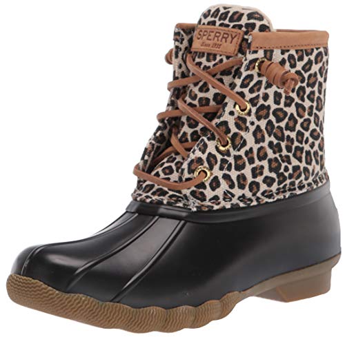 Sperry Women's Saltwater Rain Boot, Animal Print, 7.5
