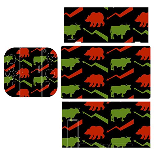 Bulls and Bears Traders Skin Protective Film Sticker Game Protector Full Wrap Compatible for Nintendo Switch for Switch