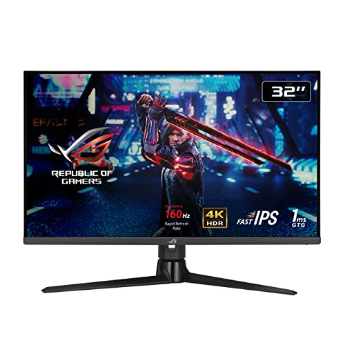 ASUS ROG Strix 32” HDMI 2.1 DSC Gaming Monitor (XG32UQ) - 4K UHD (3840 x 2160), Fast IPS, 160Hz, 1ms, G-SYNC compatible, FreeSync Premium Pro, DisplayPort, USB, DisplayHDR600, Variable Overdrive