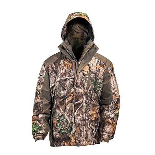 HOT SHOT Men’s 3-in-1 Insulated Realtree Edge Camo Hunting Parka, Waterproof, Removable Hood, Year Round Versatility, XX-Large