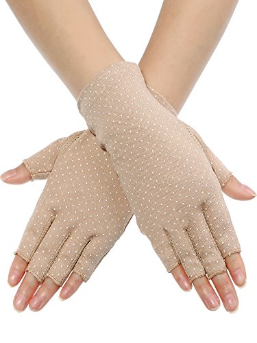 Maxdot UV Protection Driving Gloves Fingerless Gloves Non Slip Summer Outdoor Gloves for Women and Girls