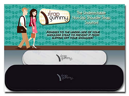 Strap Gummy - Prevent Strap Slips - The Original Non Slip Shoulder Strap Grip Strips - Set of 4 Large Black & Small Semi-Clear