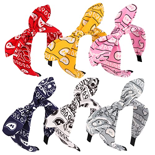 Jaciya Bandana Headbands for Women Wide Hair Bands for Women's Hair Knotted Bow Head Bands No Slip Fashion Bunny Ears Headband for Girls Hair Accessories
