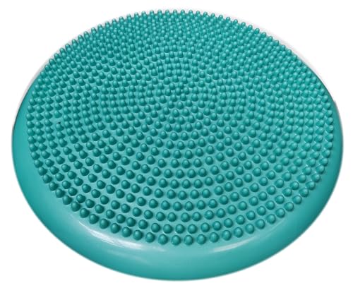 AppleRound Air Stability Wobble Cushion with Pump, 34cm / 13.5in Diameter, Balance Disc, Sensory Wiggle Seat (Turquoise)