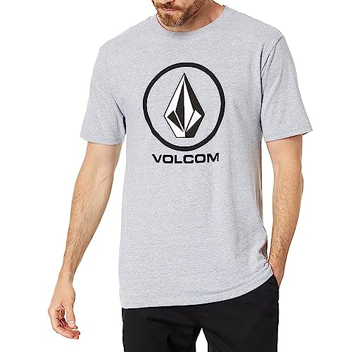 Volcom Men's Crisp Stone Short Sleeve Tee, Heather Grey-New, Large